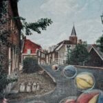 Knikkers door Noordeloos een schilderij van Willem den Broeder